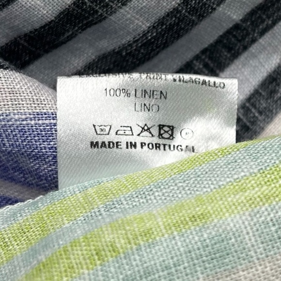 Vilagallo Linen Sleeveless Top Size Large (44) Women Multicolor Stripe Button Up - Picture 6 of 7